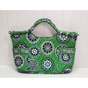 Retired Vera Bradley Cupcakes Green Quilted Gabby Bag With Floral Mandala Patter